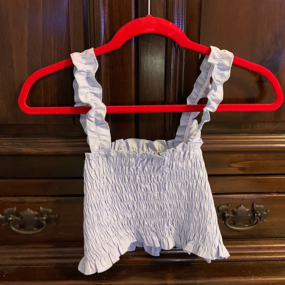 Light blue shirred cami